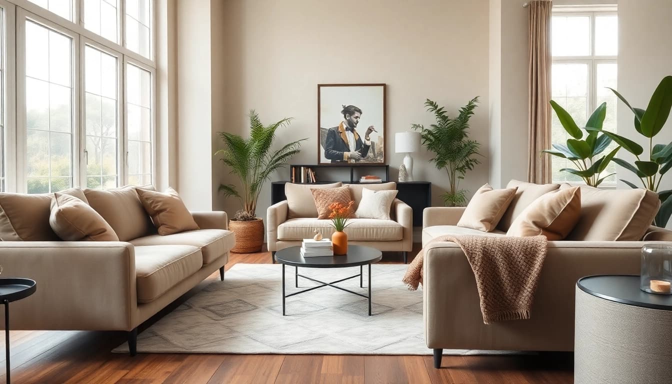 Fluweel stoffen als luxe bekleding in een moderne woonruimte met natuurlijke verlichting.