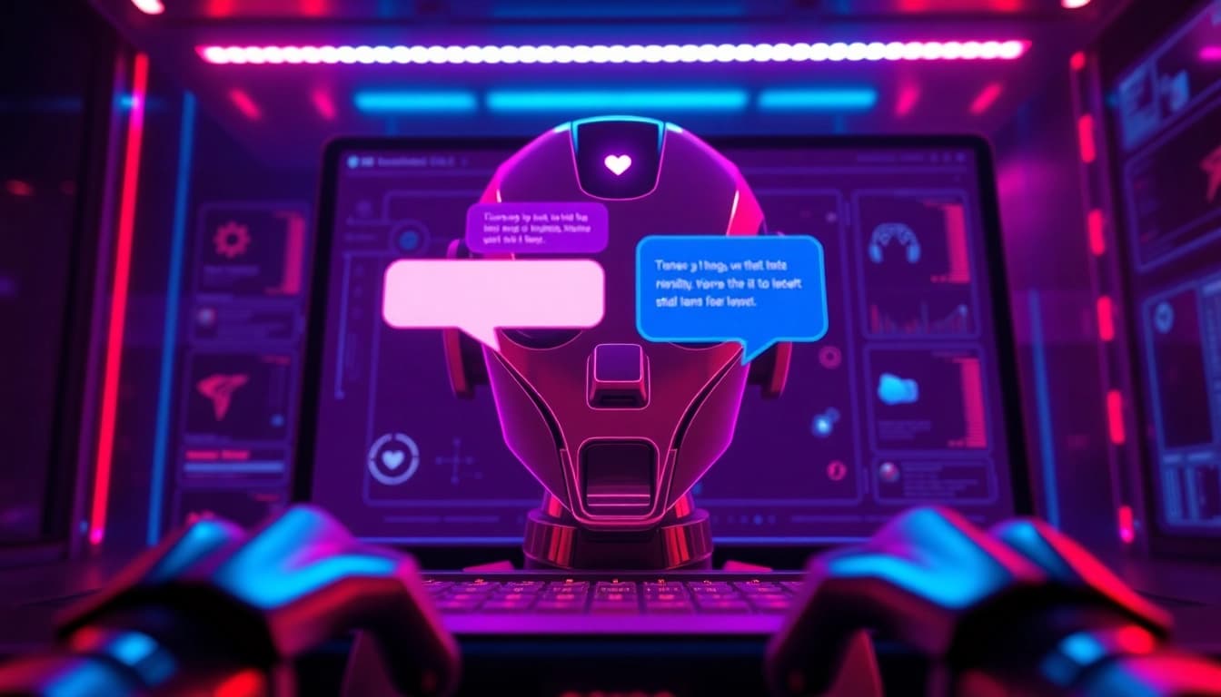 Engaging scene showcasing a modern interface of an nsfw ai chatbot, highlighting advanced features and vibrant aesthetics.