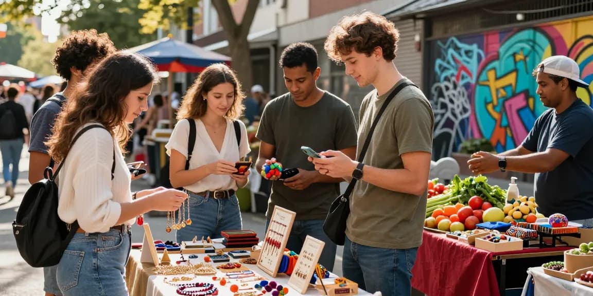 Diverse friends shopping at outdoor marketplace, exploring local products and enjoying vibrant atmosphere at https://forumup.org/shop/search.php?ca_id=&addr1=&addr2=&addr3=&schKeyword=.