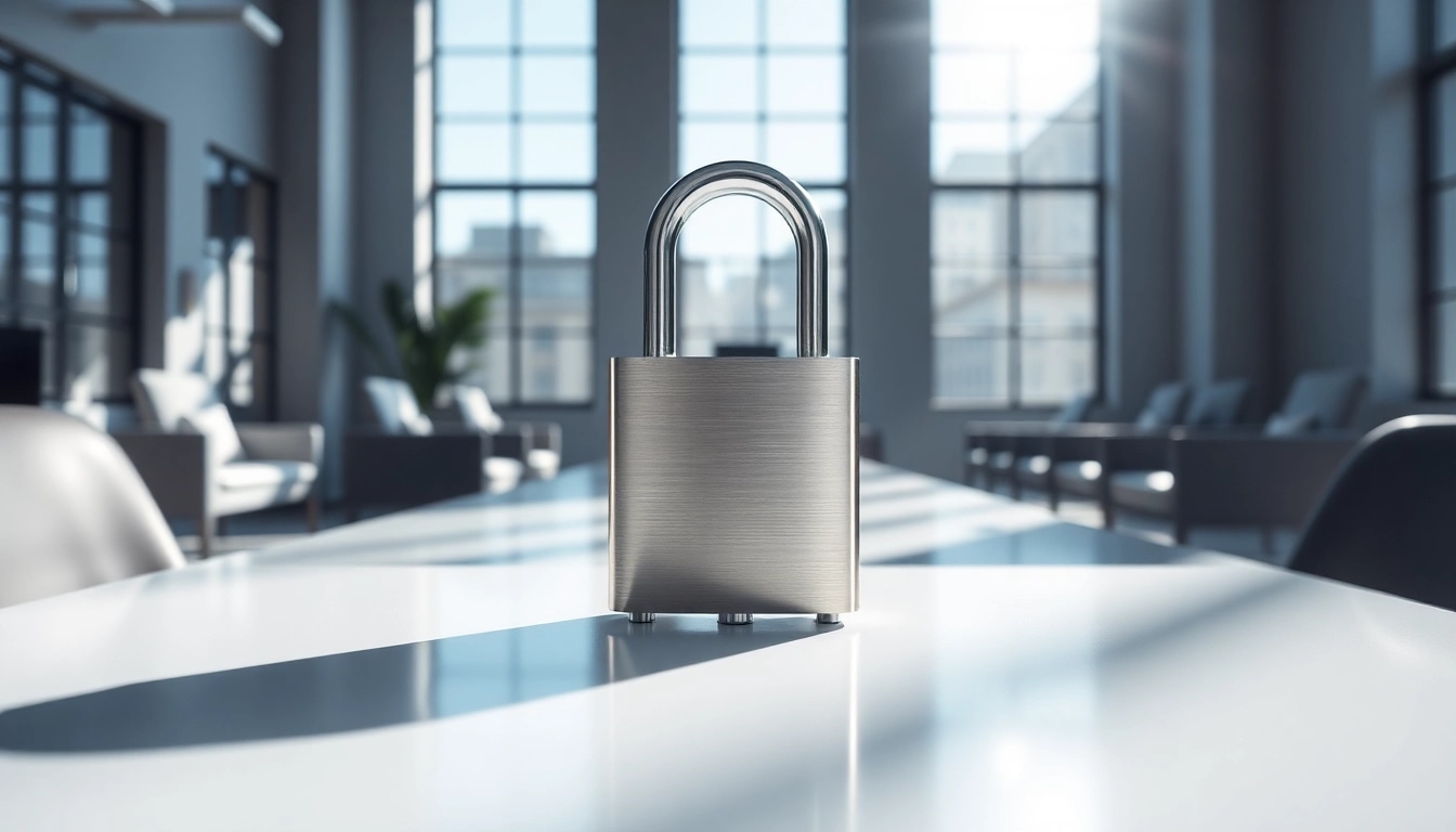 Locksta sicherheitsschloss in einem modernen Büro mit minimalistischer Einrichtung.