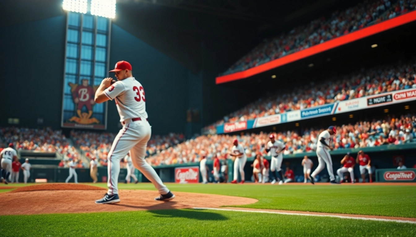 mlb중계에서의 경기를 즐기는 관중과 선수들이 있는 생동감 넘치는 장면입니다.