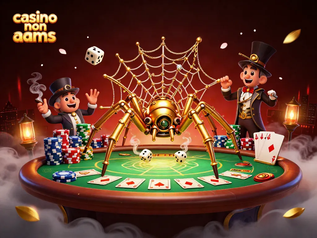 Giocatori nei casino non AAMS sfidano la fortuna su un tavolo da poker con dadi sfortunati.