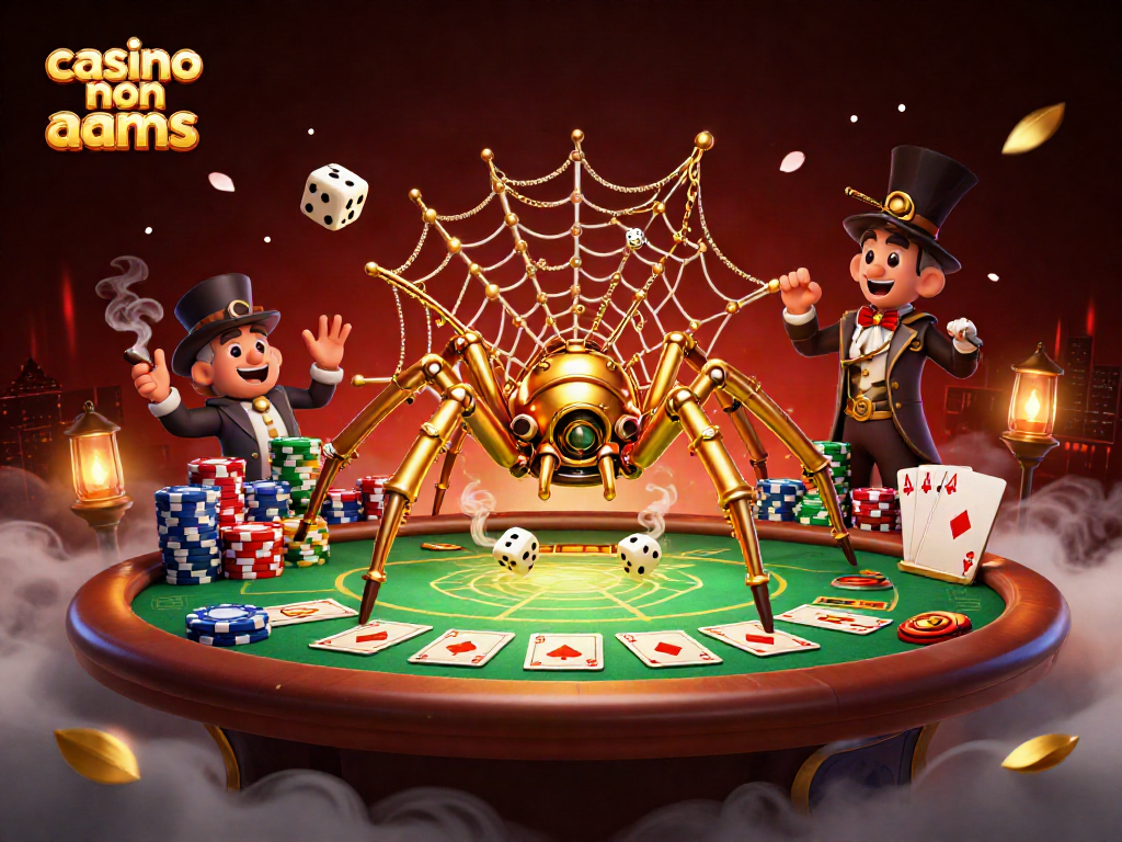 Giocatori nei casino non AAMS sfidano la fortuna su un tavolo da poker con dadi sfortunati.