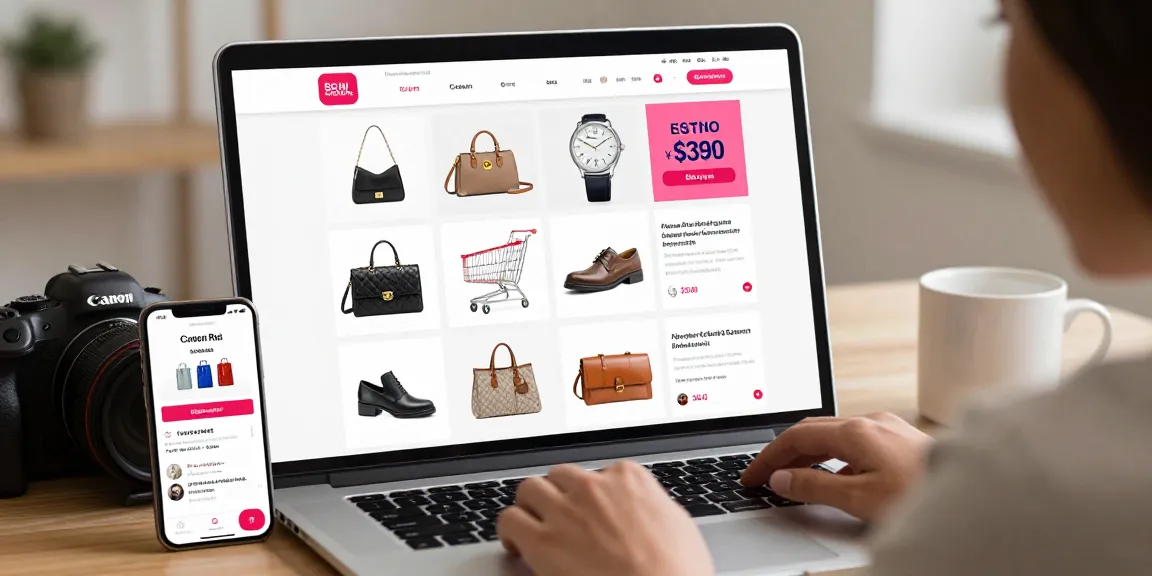 Browse high-quality 레플리카 사이트 products in a modern online shopping experience with vibrant colors and engaging interface.