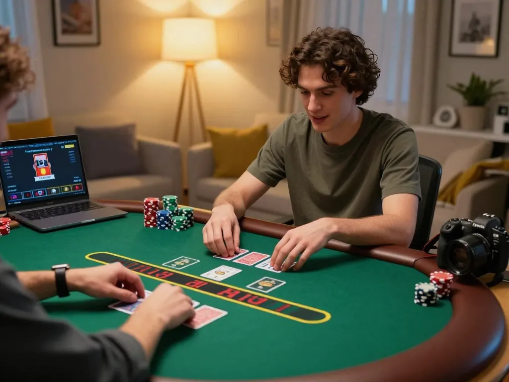 Engage in online blackjack action at 789b, showcasing a player strategizing over live dealer gameplay.