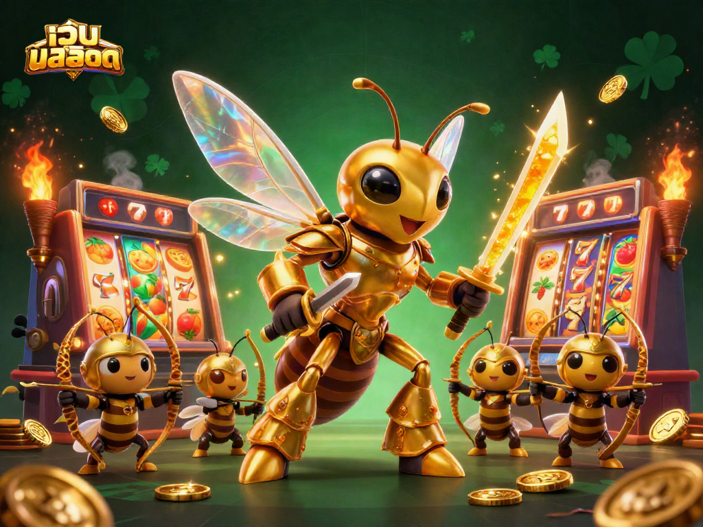 Win big with เว็บสล็อต in this vibrant 3D casino scene showcasing thrilling slot action!