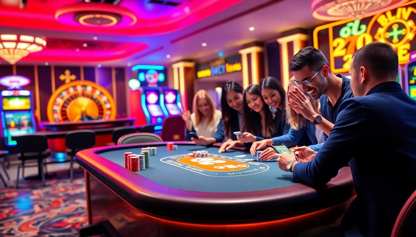 S88bet players experiencing excitement at a luxurious casino table with poker chips and electronic betting.