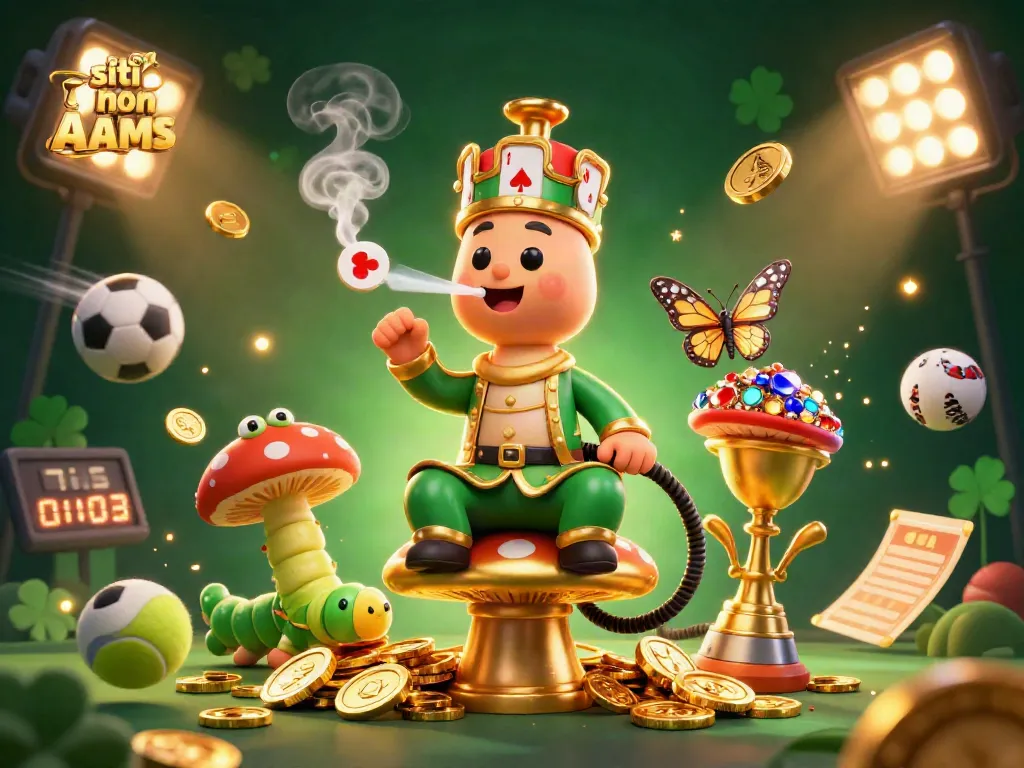 Scopri i migliori siti non AAMS mentre giochi con simboli di poker e monete d'oro in una scena vivace.