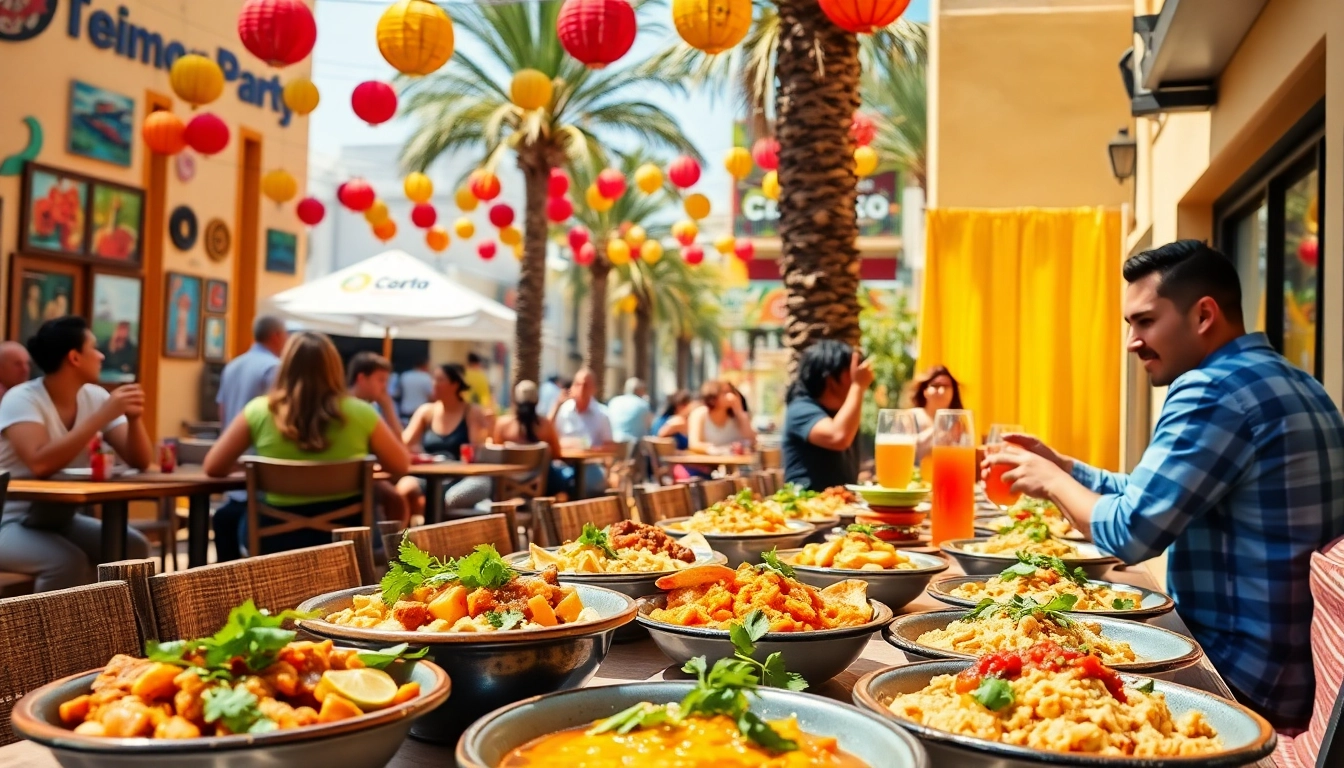 Delicious dishes in a lively dining scene showcasing where to eat in downtown Cabo.
