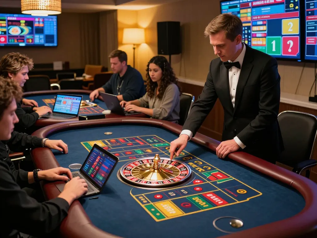 LC88 players engaging in online roulette with live dealer, vibrant atmosphere and interactive gameplay
