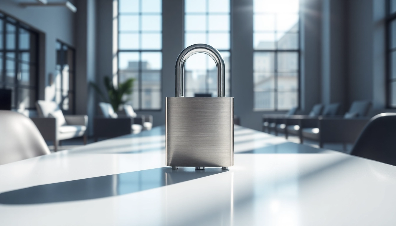 Locksta sicherheitsschloss in einem modernen Büro mit minimalistischer Einrichtung.