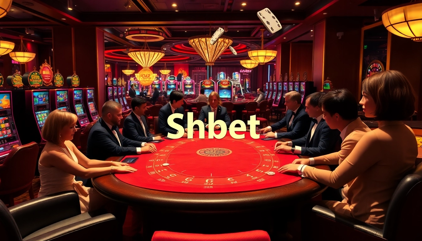 Experience the thrill of Shbet's vibrant casino atmosphere with exciting poker action and luxurious surroundings.