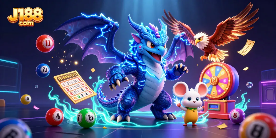 Engage in thrilling gaming experiences at J188 com with vibrant lottery balls and dynamic 3D characters.