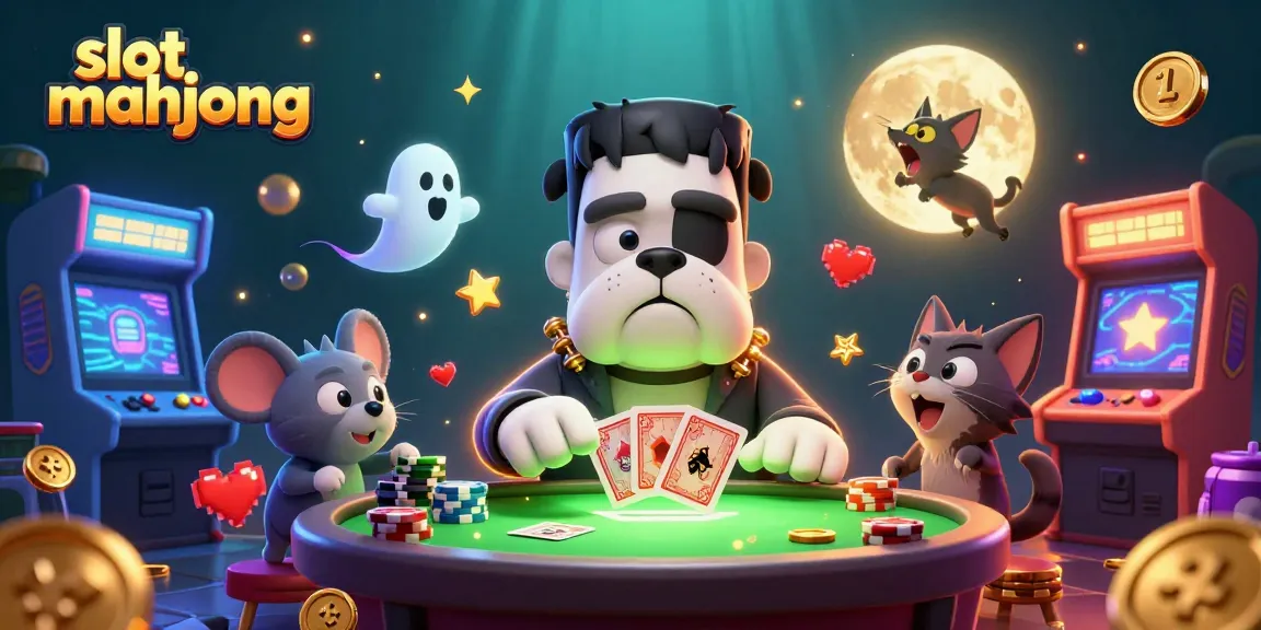 Experience slot mahjong thrills with engaging characters and colorful symbols in a vibrant casino scene.