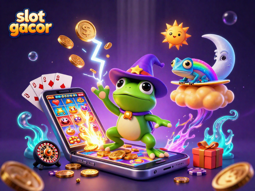 Menangkan slot gacor dengan ilustrasi 3D penuh warna, menampilkan karakter ciamik dan elemen kasino menarik.