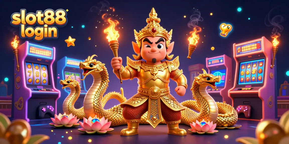 Gameplay seru di slot88 login dengan penjaga kuil dan naga, penuh karakter dan elemen jackpot.