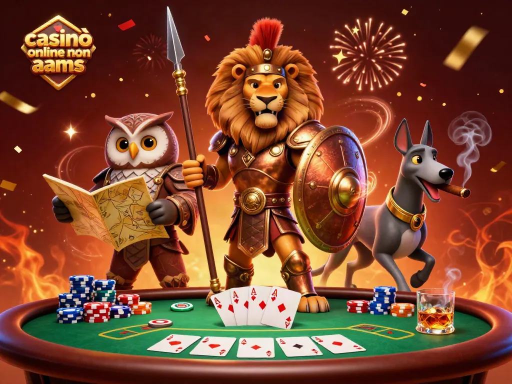 Gioca nei casinò online non aams con un emozionante tavolo da poker e personaggi avventurosi.