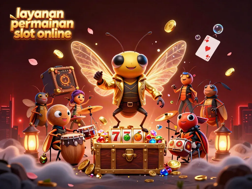 Menangkan layanan permainan slot online dengan cicada rock star dan elemen kasino yang menakjubkan.