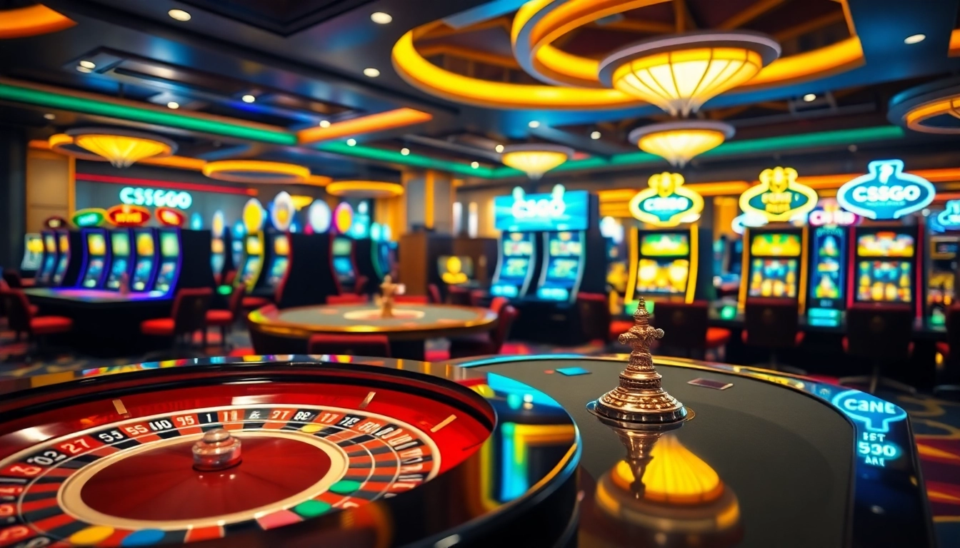 Engaging scene of reddit csgo gambling sites with vibrant tables and casino atmosphere.