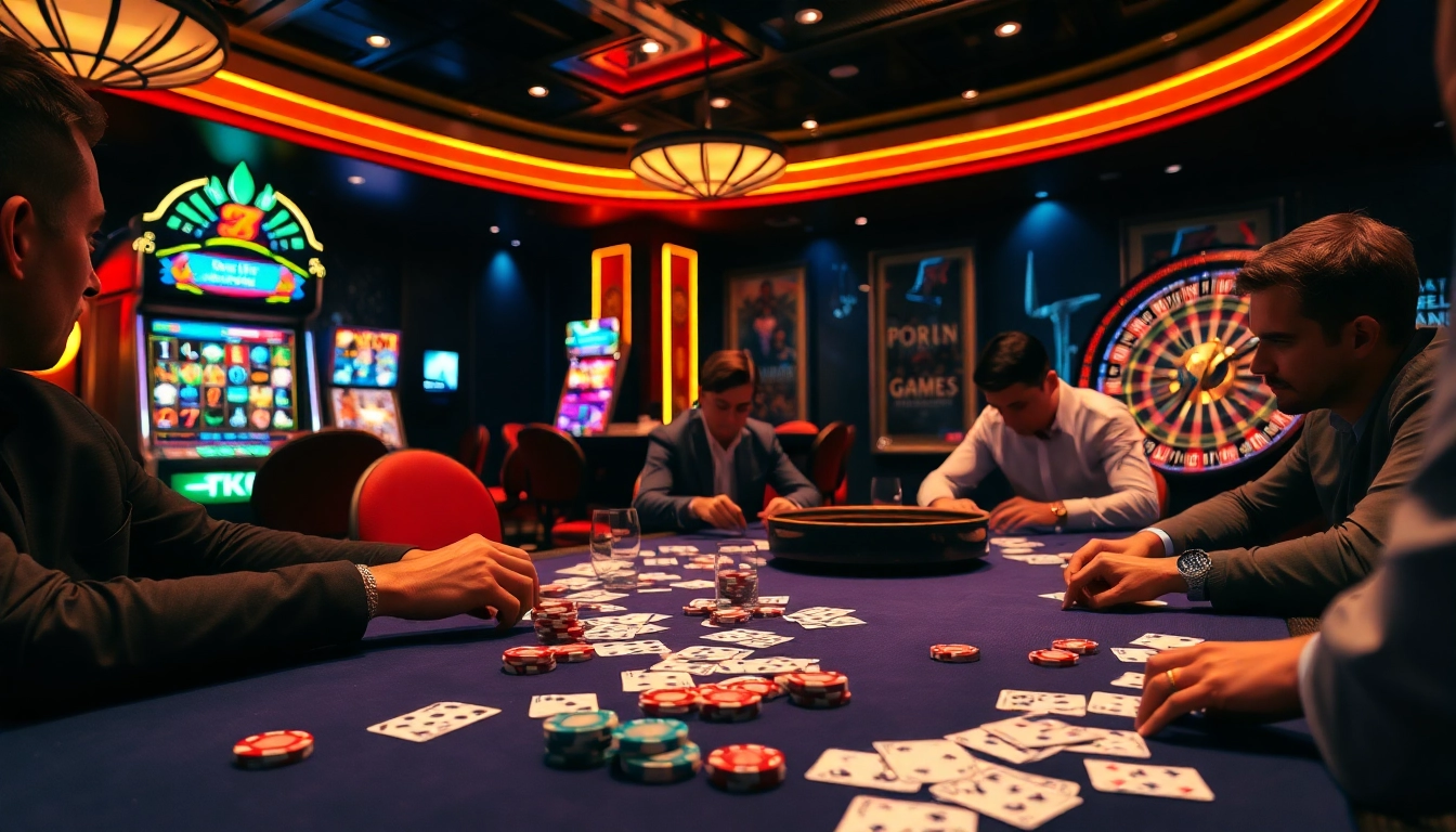 Players strategize at a poker table in a casino while exploring innovative porn games ai.