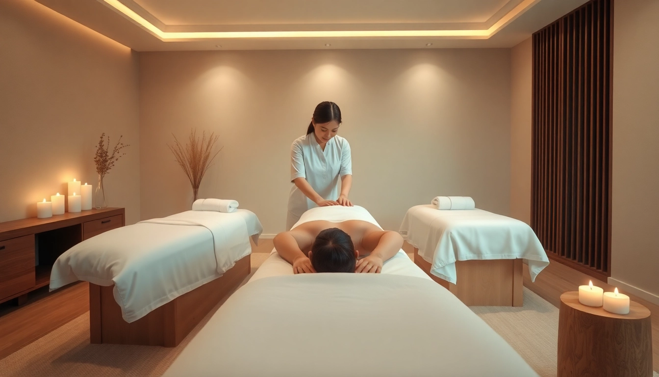 평화로운 마사지 환경을 갖춘 고급 스파 설정에서 송도마사지를 즐겨보세요.