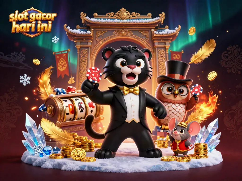Engage in exciting gameplay with slot gacor hari ini and vibrant casino characters in a dynamic 3D illustration.