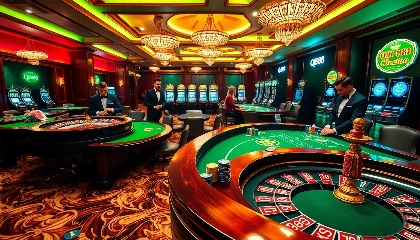 Experience thrilling gameplay at QH88 with vibrant casino tables and engaging poker action.