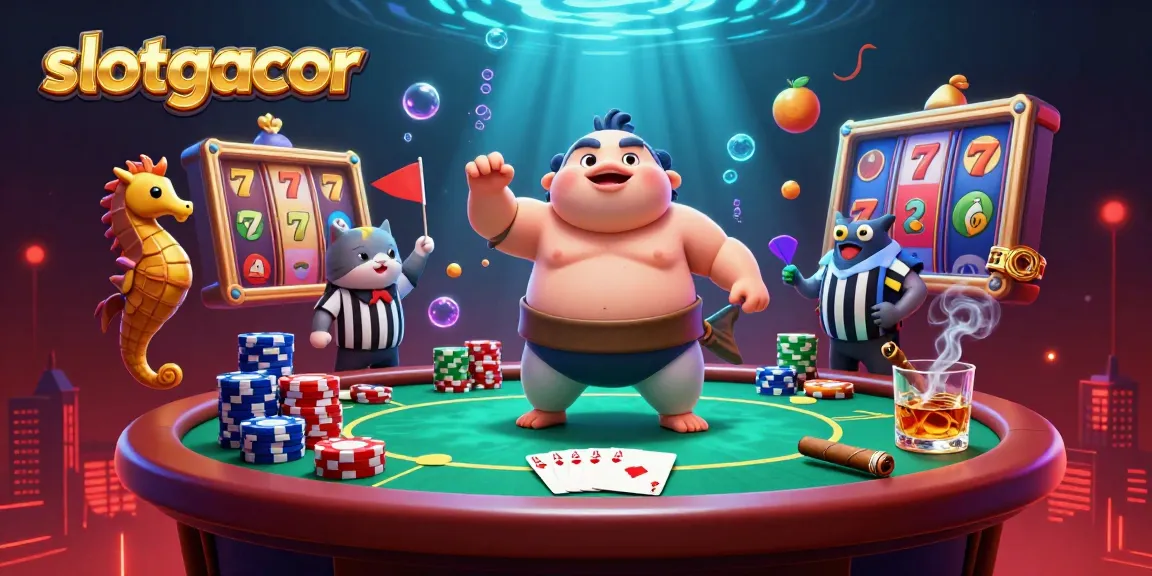 Experience the thrill of slotgacor with vibrant slot reels and casino-themed characters in action.
