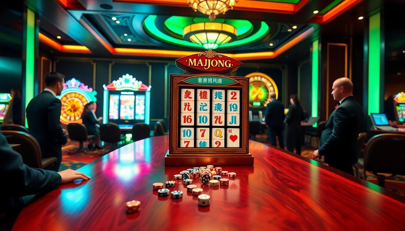 Engage with the exciting mahjong slot demo in a vibrant casino environment.