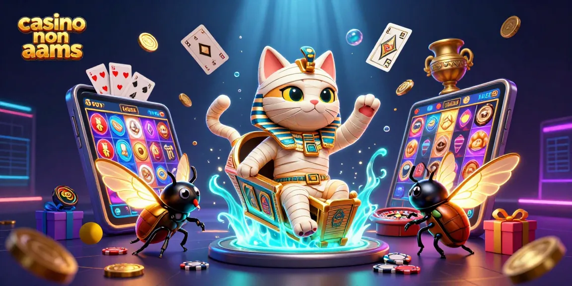 Giocando nei casino non AAMS, una mummia egiziana esplode da un sarcofago, circondata da simboli di gioco
