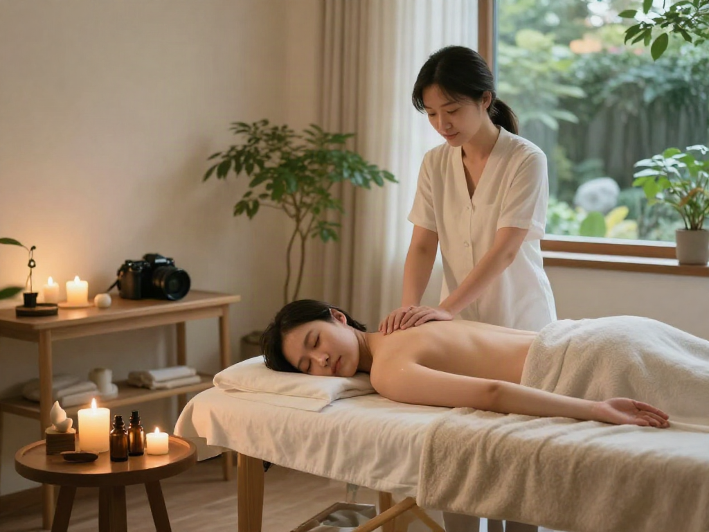 Relaxing 서대문출장마사지 session in a tranquil wellness environment