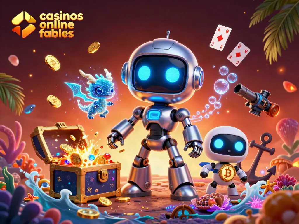 Experimenta casinos online fiables con nuestro robot ciberpunk y un dragón holográfico.