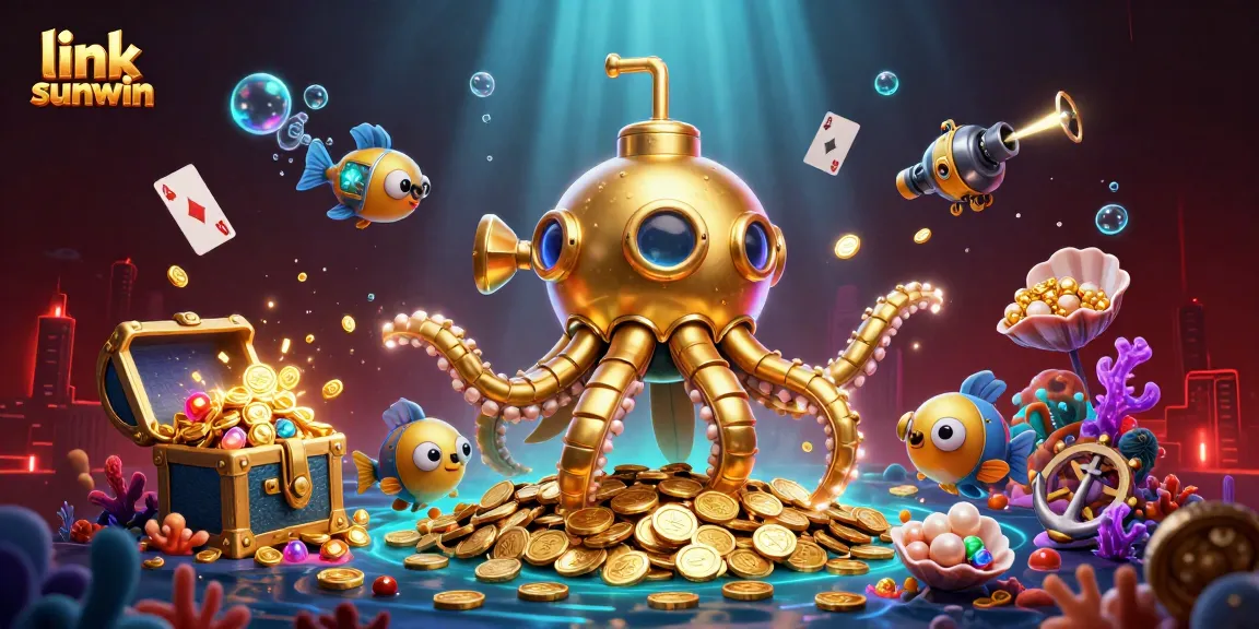 Experience thrilling gameplay as you navigate the link sunwin platform with vibrant gold coins and mechanical fish.