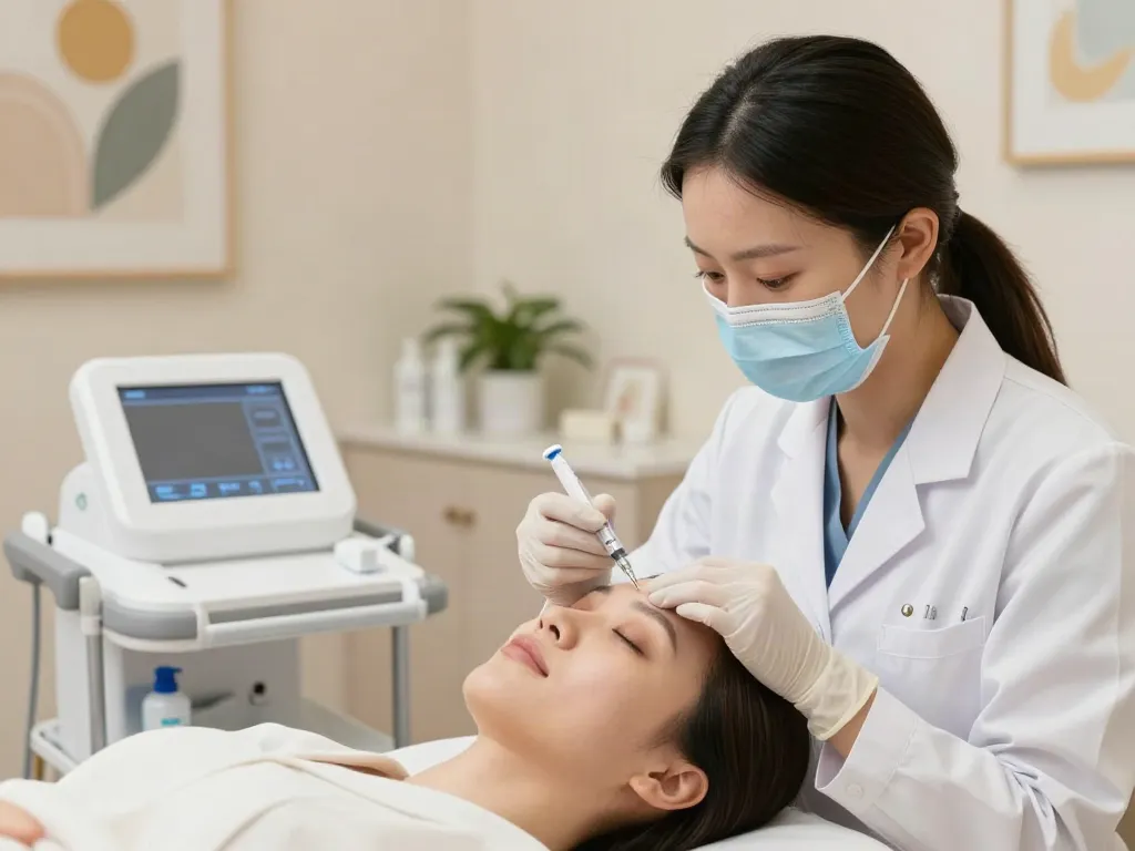 Augenringe entfernen durch Hyaluronsäure-Behandlung in einer modernen Beauty-Klinik.