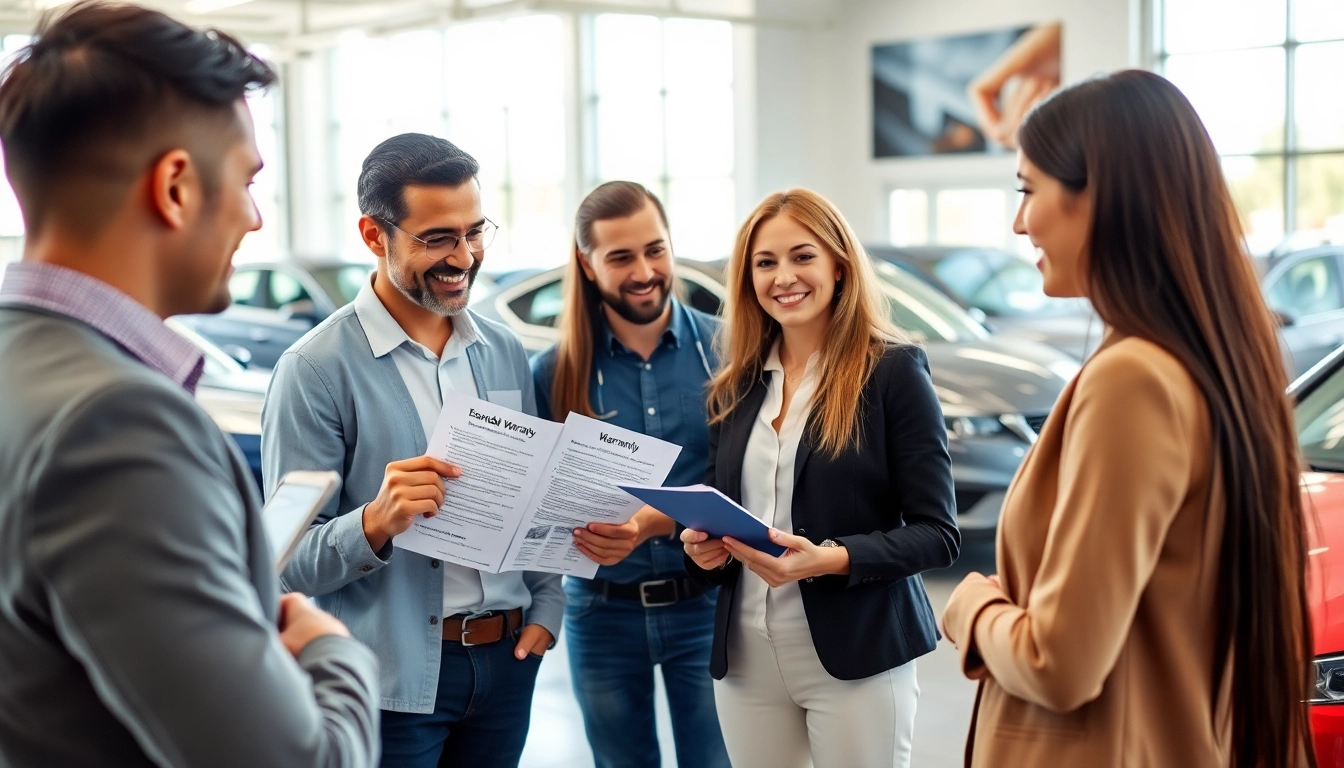 Discussing can I buy an extended warranty after I buy my car with a knowledgeable representative in a car dealership.