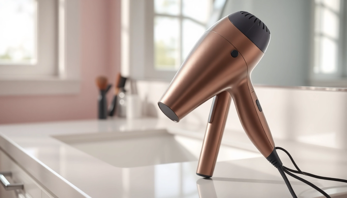 Enhance your styling routine with this hair dryer for fine hair, featuring a sleek design.