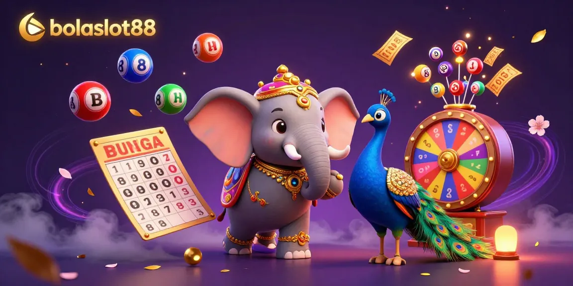 Experience the vibrant world of bolaslot88 with a cinematic 3D elephant, peacock, and dynamic gambling elements.