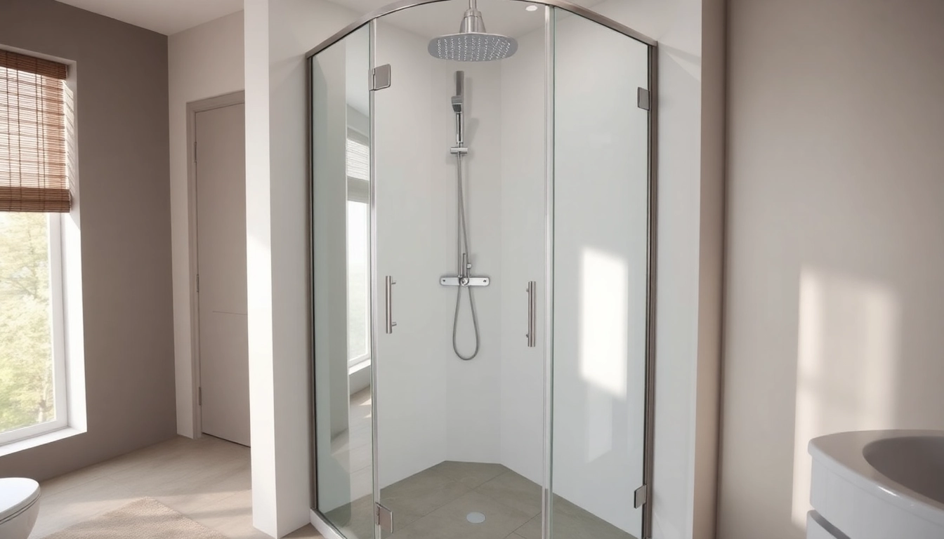 Admire the elegance of a cabine de douche italienne in a modern bathroom setting, featuring sleek design elements.