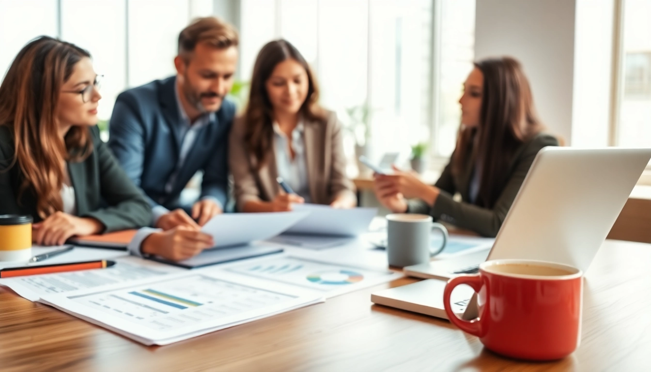 Collaborative environment for Proposal Writing and Management showcasing diverse professionals at work.