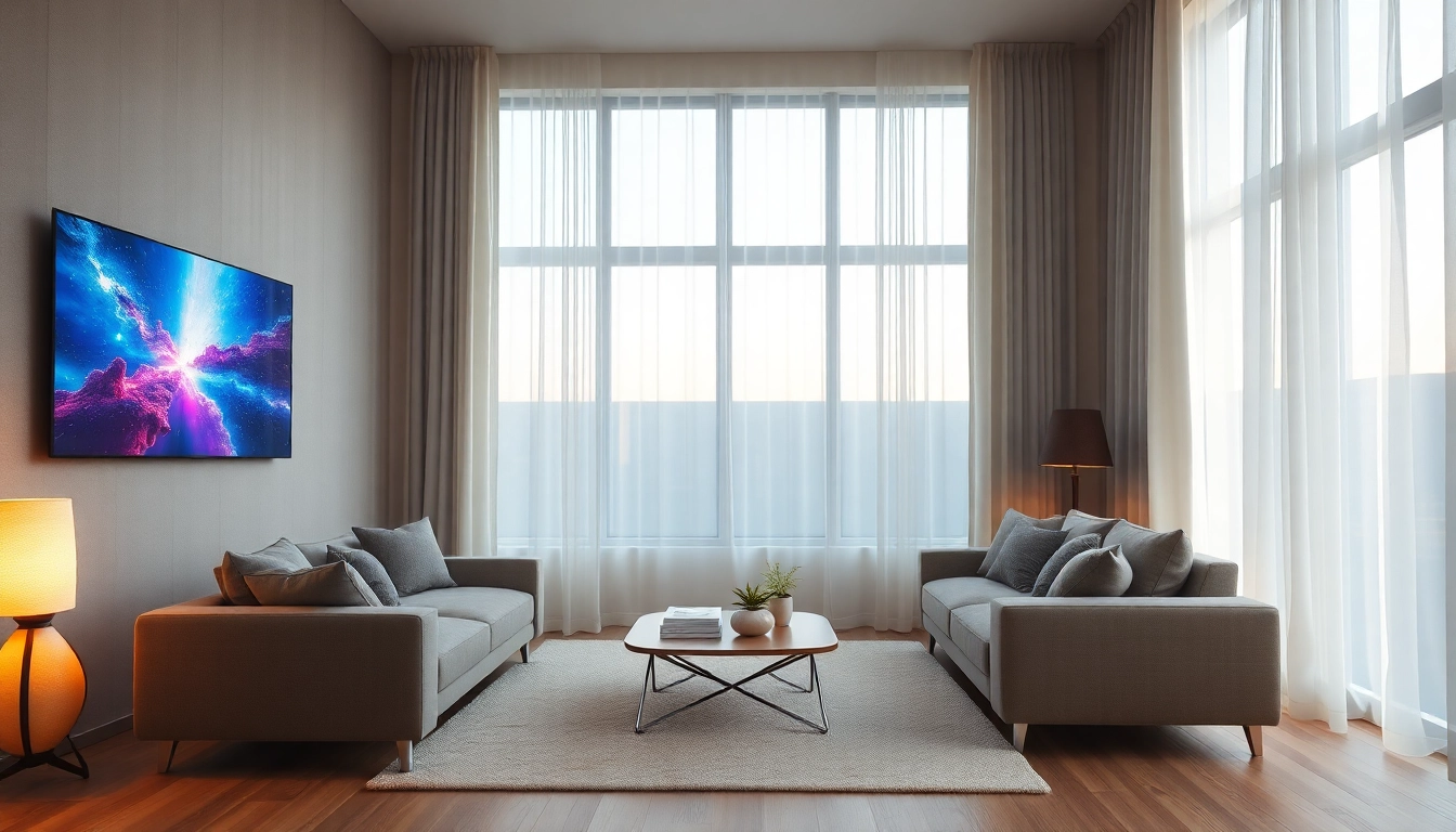 Enjoying a vibrant iron tv experience in a stylish modern living room setting.