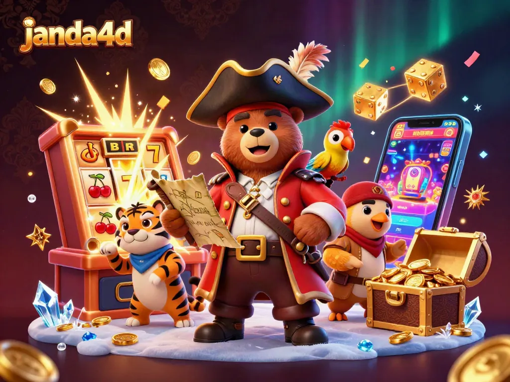 Mainkan keseruan janda4d dengan simbol keberuntungan dan jackpot yang menghujani layar.