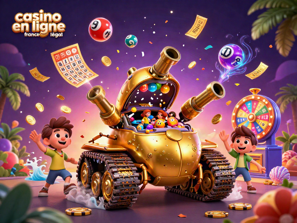 Casino en ligne France légal : Miniature casino animé dans une scène 3D captivante.