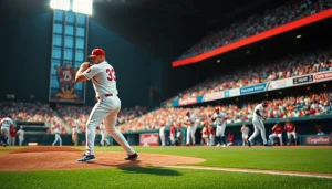 mlb중계에서의 경기를 즐기는 관중과 선수들이 있는 생동감 넘치는 장면입니다.