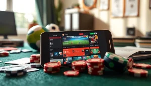 Explore online sportsbooks India on a mobile device surrounded by vibrant betting props.