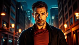 Engaging action scene featuring a protagonist like Jack Reacher in a thrilling urban environment.