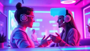 Engaging sex chat AI interaction in a vibrant digital environment