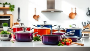 Explore premium kitchenware Auckland in a sophisticated kitchen setting, showcasing diverse cookware.