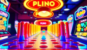 Ikuti permainan plinko demo yang penuh warna dengan pengaturan pegs yang menarik dan disk yang meluncur.