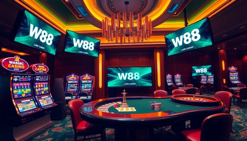 Engage in thrilling online gaming with W88 link at a luxurious casino.