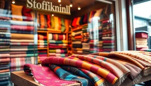 Verken de stoffenwinkel met een kleurrijke selectie van diverse stoffen.